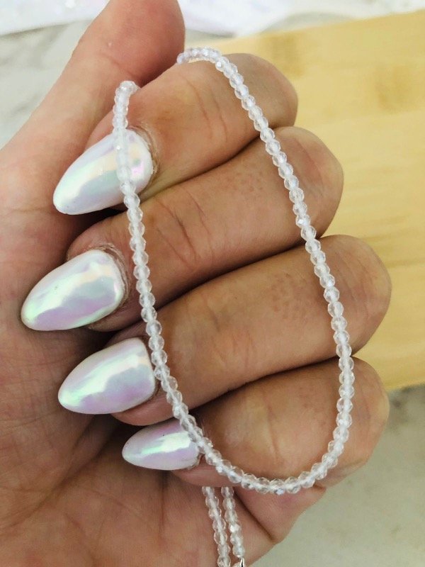 Producto - Gargantilla cristales Blancos Acero Blanco