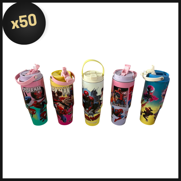 Producto - PROMO BULTO VASO TERMICO FLIP DOBLE PICO SPIDERMAN