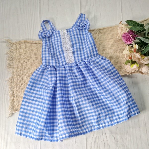 Producto - Vestido Cuadrille celeste 6-12 m