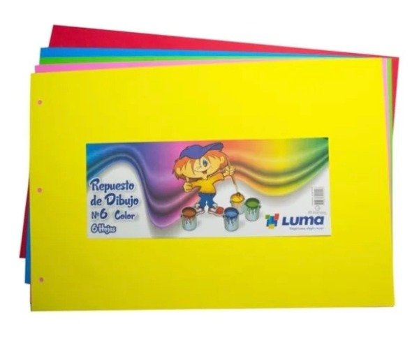 Producto - Repuesto hoja dibujo n6 COLOR Luma 6 hojas