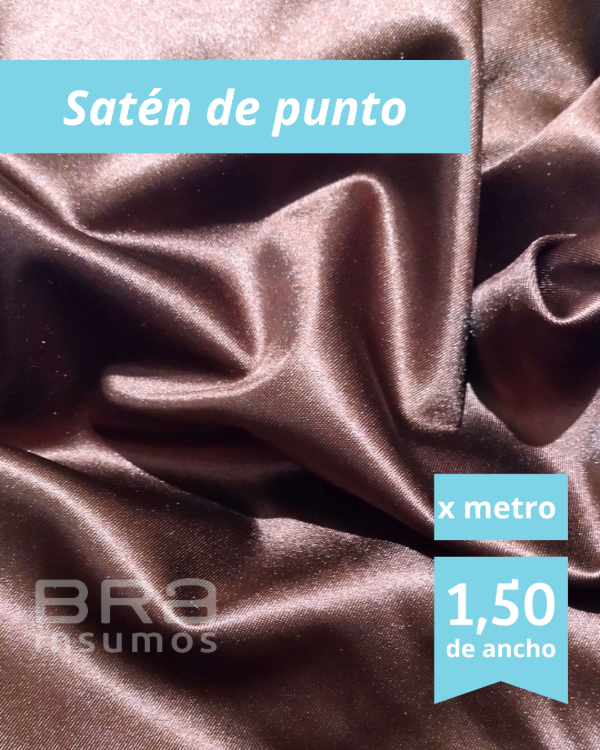 Producto - Satén de punto 1,50 m de Ancho - Chocolate (x Metro)