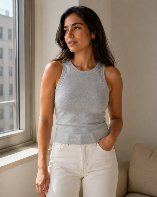 Producto - Musculosa Gema Ribb gris - 0