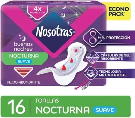Producto - Toallas nocturnas Nosotras Suave - 16 unidades