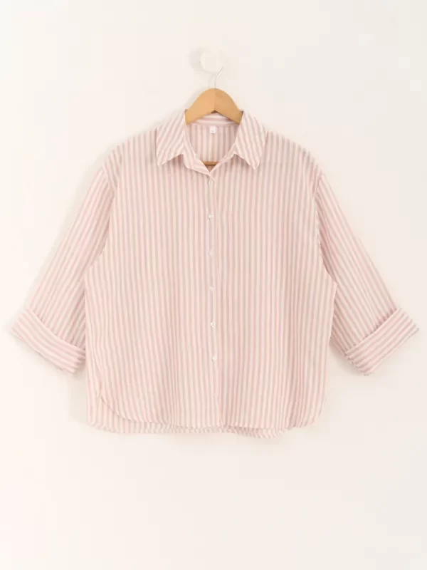 Producto - Camisa Lourdes Lino Rayado