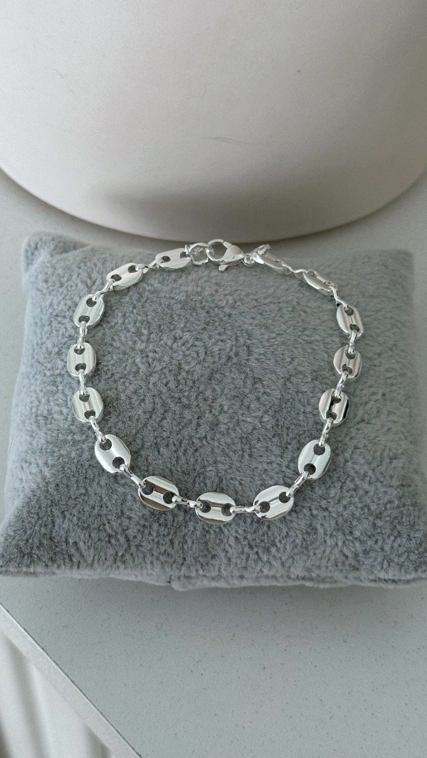 Producto - Pulsera clip fina lisa ACERO BLANCO