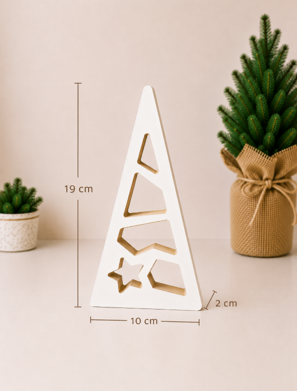 Producto - Set x2 pinos calados decorativos color blanco - 2