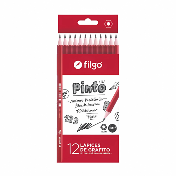 Producto - LAPIZ GRAFITO DE RESINA PINTO HB X 12