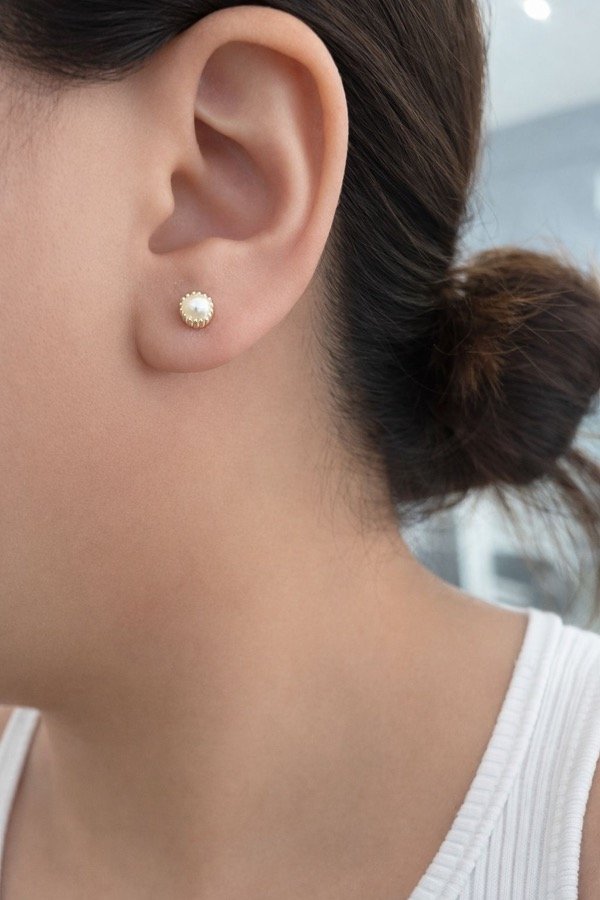 Producto - Abridor perla con engarce multipuntas plata 925 laminada