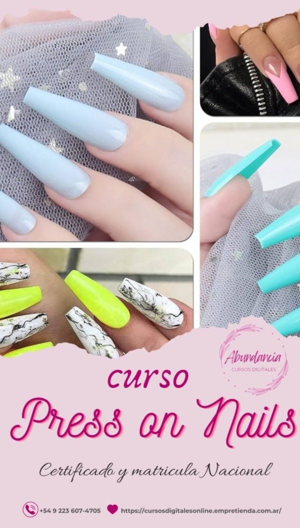 Producto - CURSO DIGITAL DE PRESS ON NAILS CON CERTIFICADO AVALADO A NIVEL NACIONAL