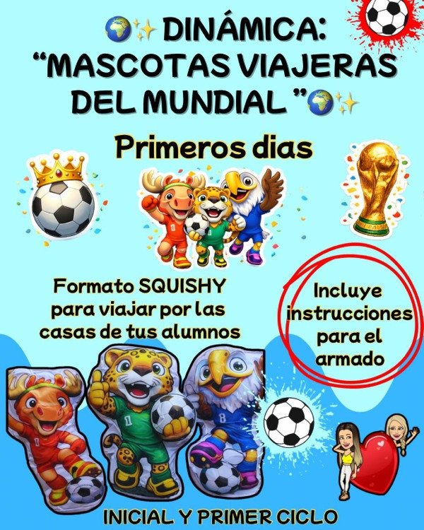 Producto - DINÁMICA. MASCOTAS VIAJERAS DEL MUNDIAL. PRIMEROS DIAS