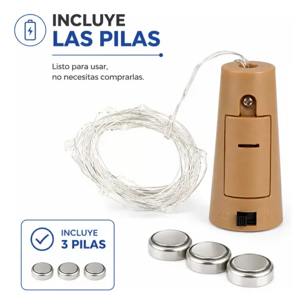 Producto - Corcho Luz Led Alambre para Botella 2mts X1 - 1