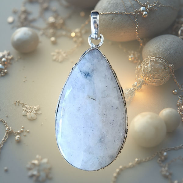 Producto - Dije de Piedra Natural: Alpaca y Piedra Luna