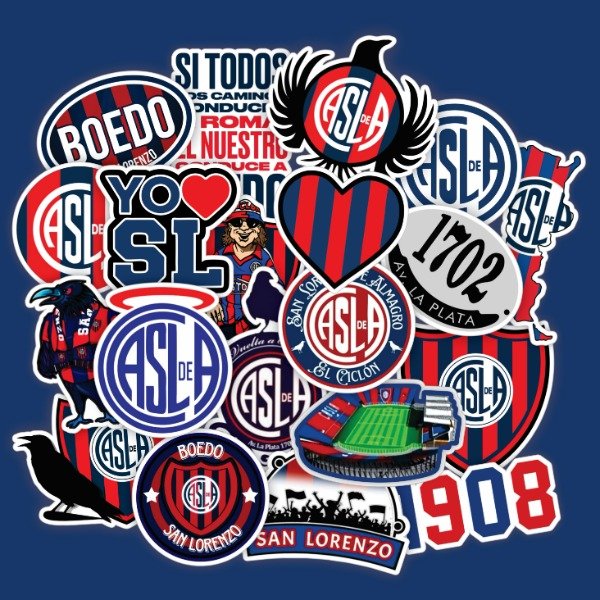 Producto - Pack 20 Stickers Vinilo Uv Premium - San Lorenzo