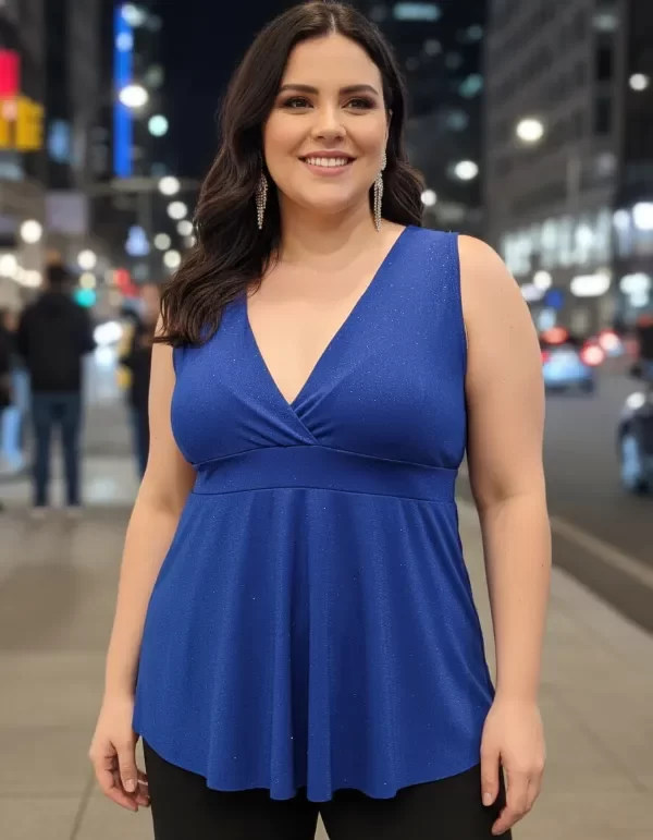 Producto - Musculosa Cruzada con brillo