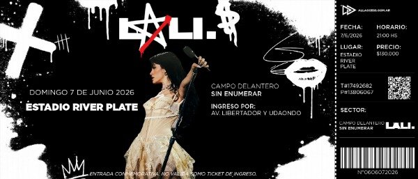 Producto - Entrada conmemorativa - Lali River Plate