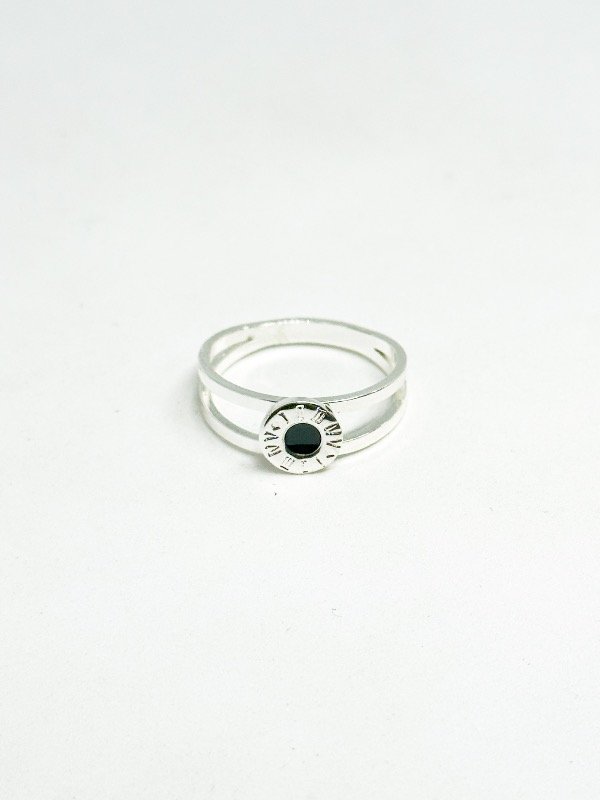 Producto - Anillo acero blanco tipo bulgari doble