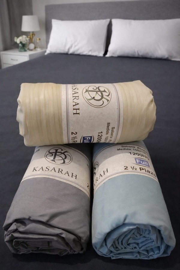 Producto - Pack x 3 Sabanas Ajustables Lisas 1200H 2.5p