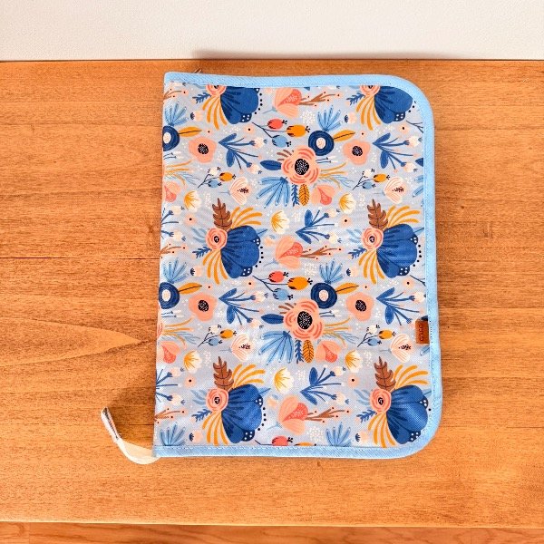 Producto - ORGANIZADOR A4 Diseño Floral Celeste (opción 2)