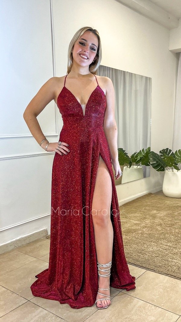 Producto - VESTIDO MAGNOLIA GLITTER BORDO