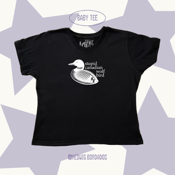 Baby tee stupid canadian wolf bird heated rivalry — imagen 3