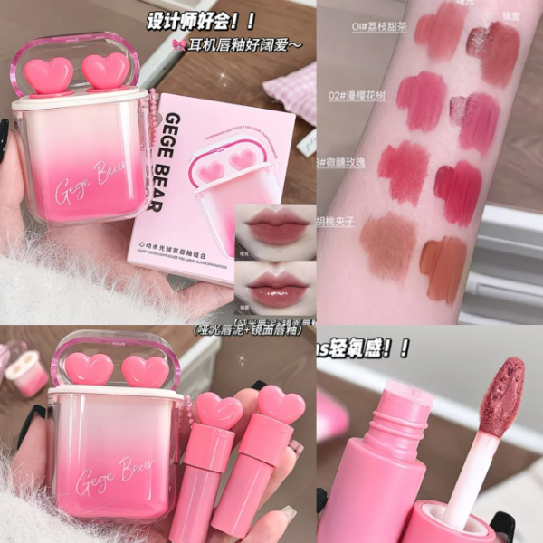 Producto - Labial doble matte y gloss AirPods Gege Bear