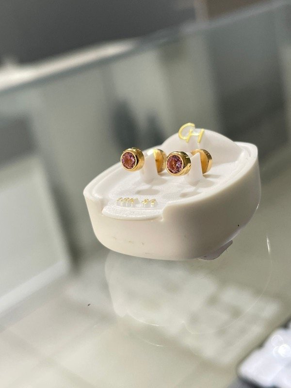 Producto - Abridor oro redondo con strass rosa