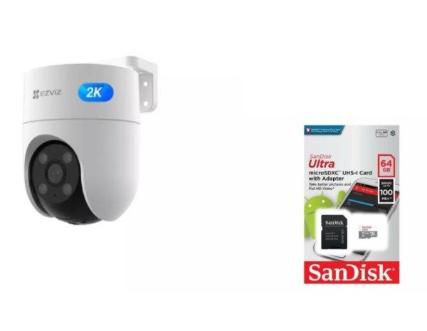 Producto - EZVIZ H8C/H8C pro 2K 3MP CAMARA WIFI 360 x1 + MICRO SD 64GB x1 - COMBO SEGURIDAD