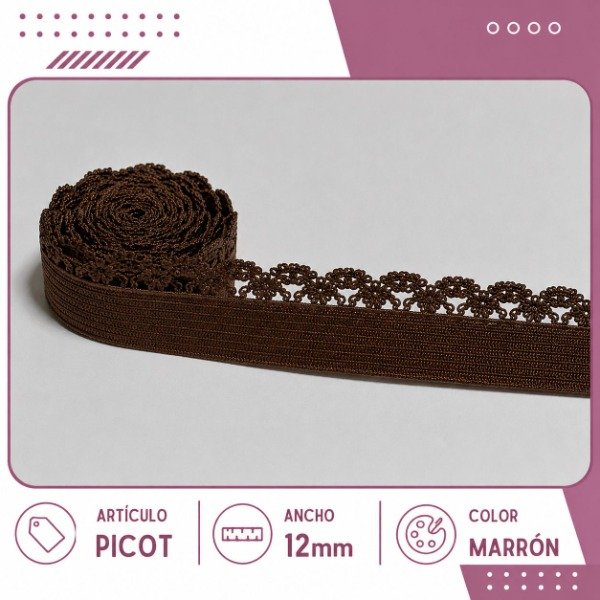 Producto - Picot coronita cápsula marrón 12mm (por metro)