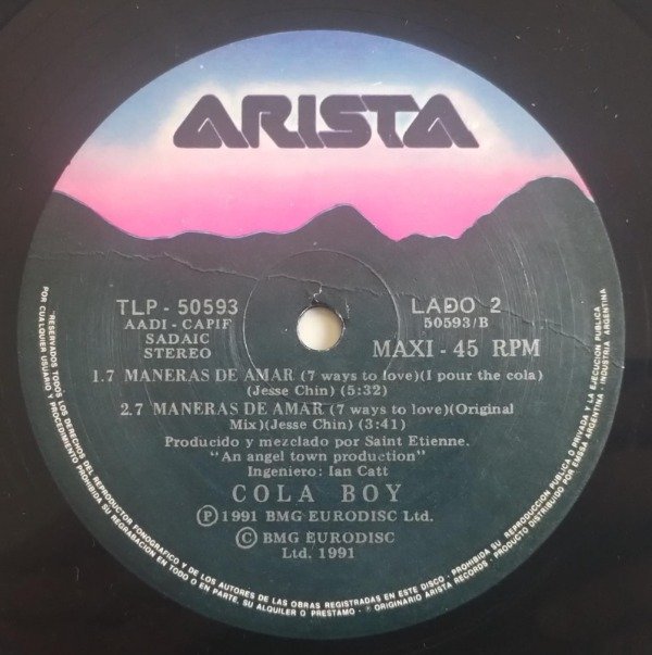 Producto - COLA BOY 7 Ways To Love Vinilo 12 ARG 1991 3 Mixes House - 2