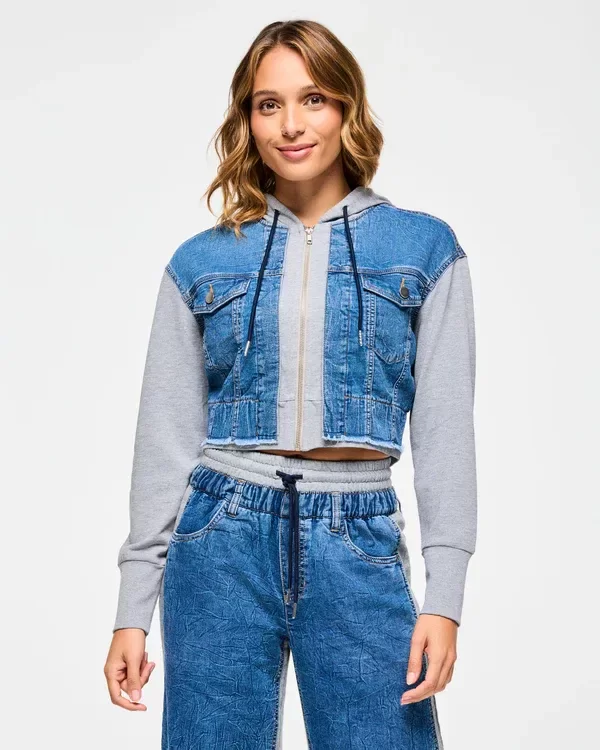 Producto - Blue Jean Crop Zip-Up Hoodie - INGRESO 20/07 !!!