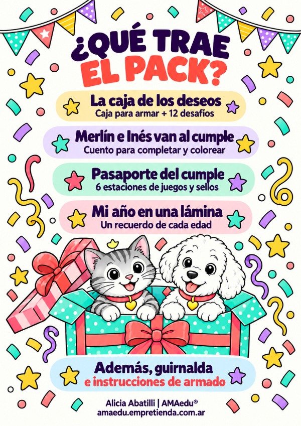Producto - EL CUMPLE MÁGICO DE MERLÍN E INÉS (Pack Imprimible - 4 Propuestas) - 8