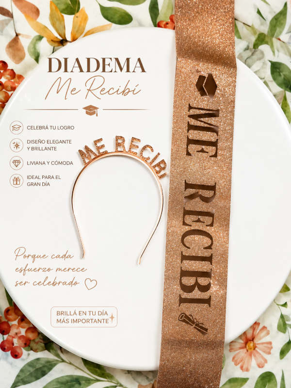 Producto - Vincha / tiara + banda  me recibi rose gold