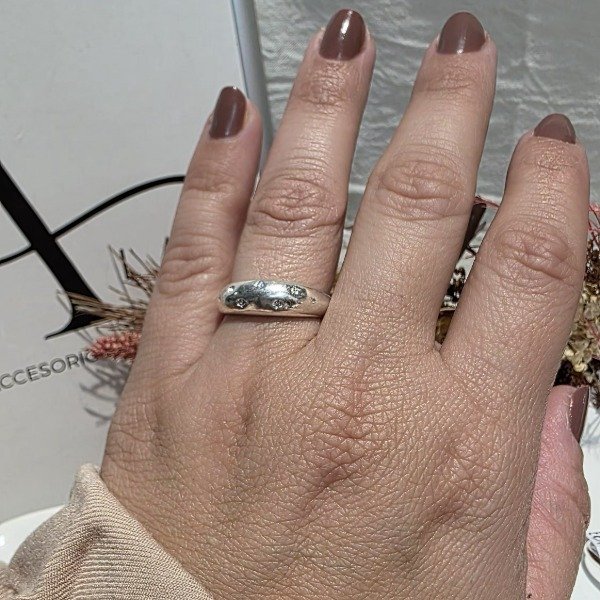 Producto - Anillo Ac Blanco con destellos en blanco inflado