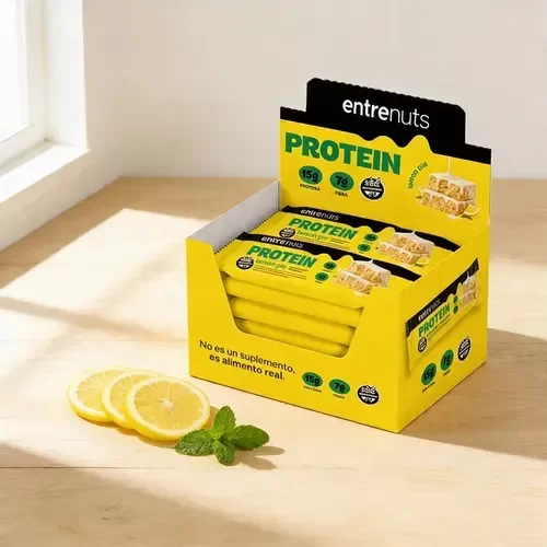 Producto - Barrita de cereal proteica Entrenuts sabor Lemon Pie 45gr. - 0