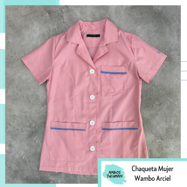 Producto - Chaqueta Con Botones Rosa detalle Celeste (Arciel)