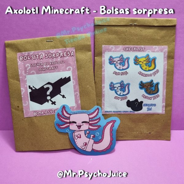 Producto - Bolsa Misteriosa - Axolotl Minecraft