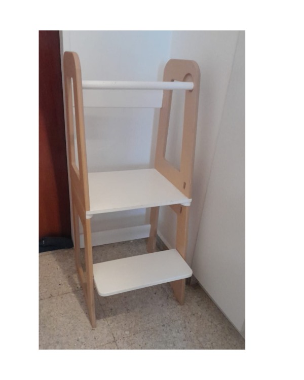 Producto - Torre de aprendizaje Montessori 2 en 1 / Banco y escritorio con asiento