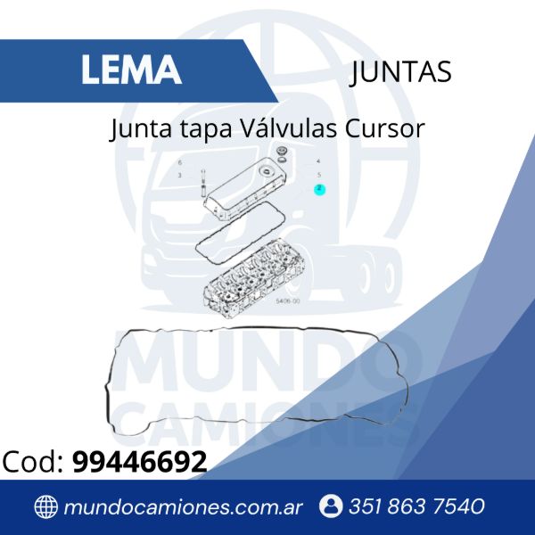 Producto - Junta tapa válvula Cursor 99446692