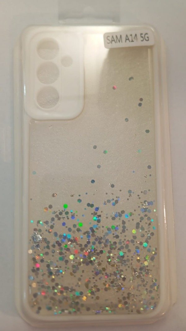 Producto - Funda Glitter Galaxy Blanco para Samsung A14