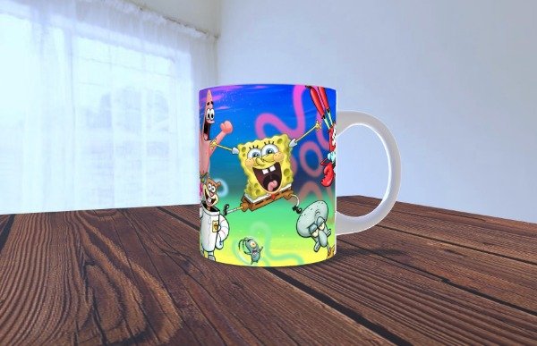 Producto - Taza de ceramica- Bob esponja y amigos