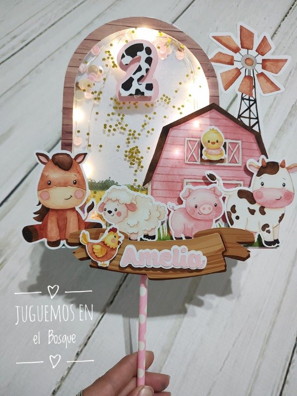 Producto - Caketopper shaker y luz