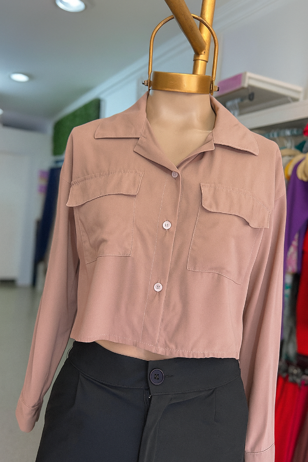 Producto - CAMISA CROP LISA BIEGE