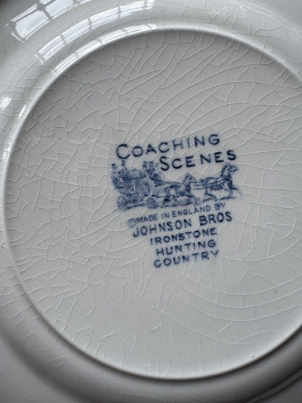 Producto - Plato de postre de loza inglesa Johnson Bros Ironstone Coaching Scenes - 2