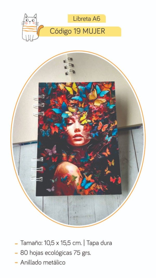 Producto - Libreta 19 Mujer Mariposa