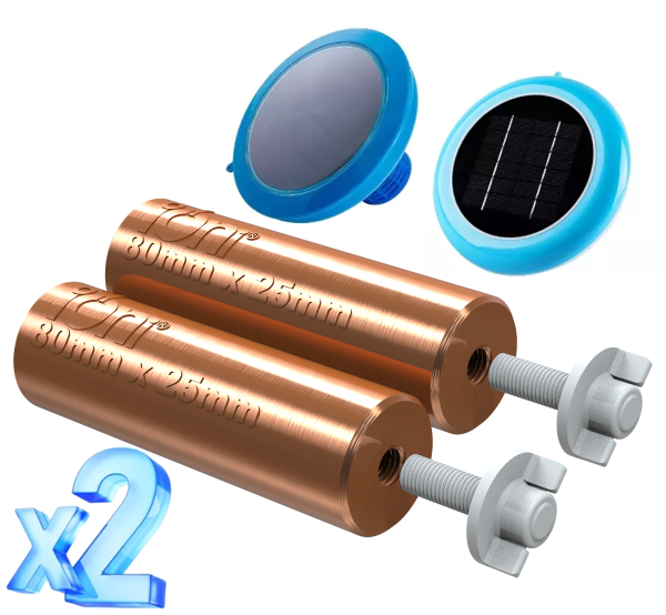Producto - 2 X Anodo Barra Cobre Puro Repuesto Ionizador Solar 80mm X 25mm Ver Foto 2