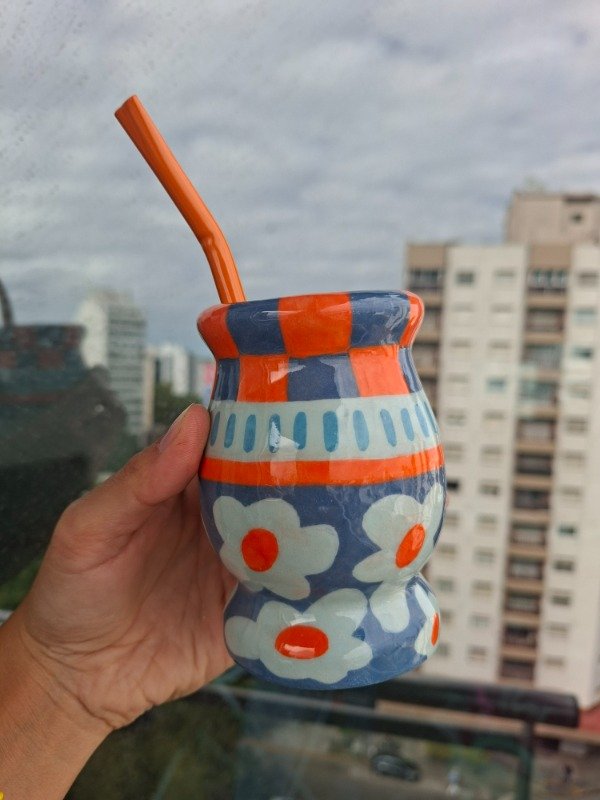 Producto - Mate Criollo Azul y naranja