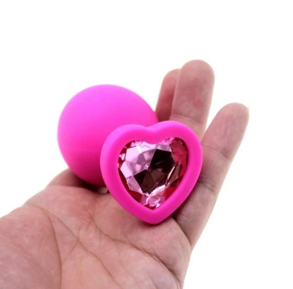 Producto - Plug Corazón Silicona c/strass rosa