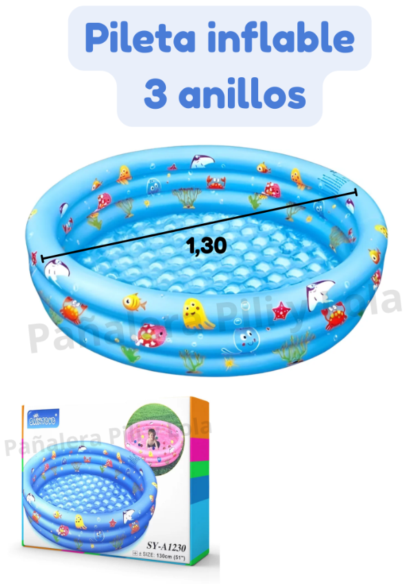 Producto - Pileta inflable 3 anillos 1.30 mt