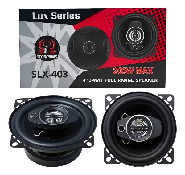 Producto - Kit Parlantes Scorpions Lux Series 4 Pulgadas 200w 3 Vias