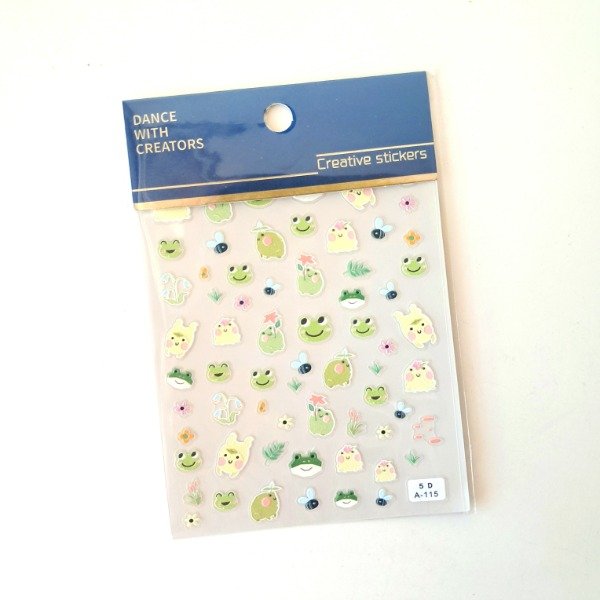 Producto - Plancha de stickers con relieve - Sapitos